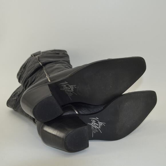 Very Volatile Leather Western Cowboy Boots Black Leather 7 - Picture 12 of 16